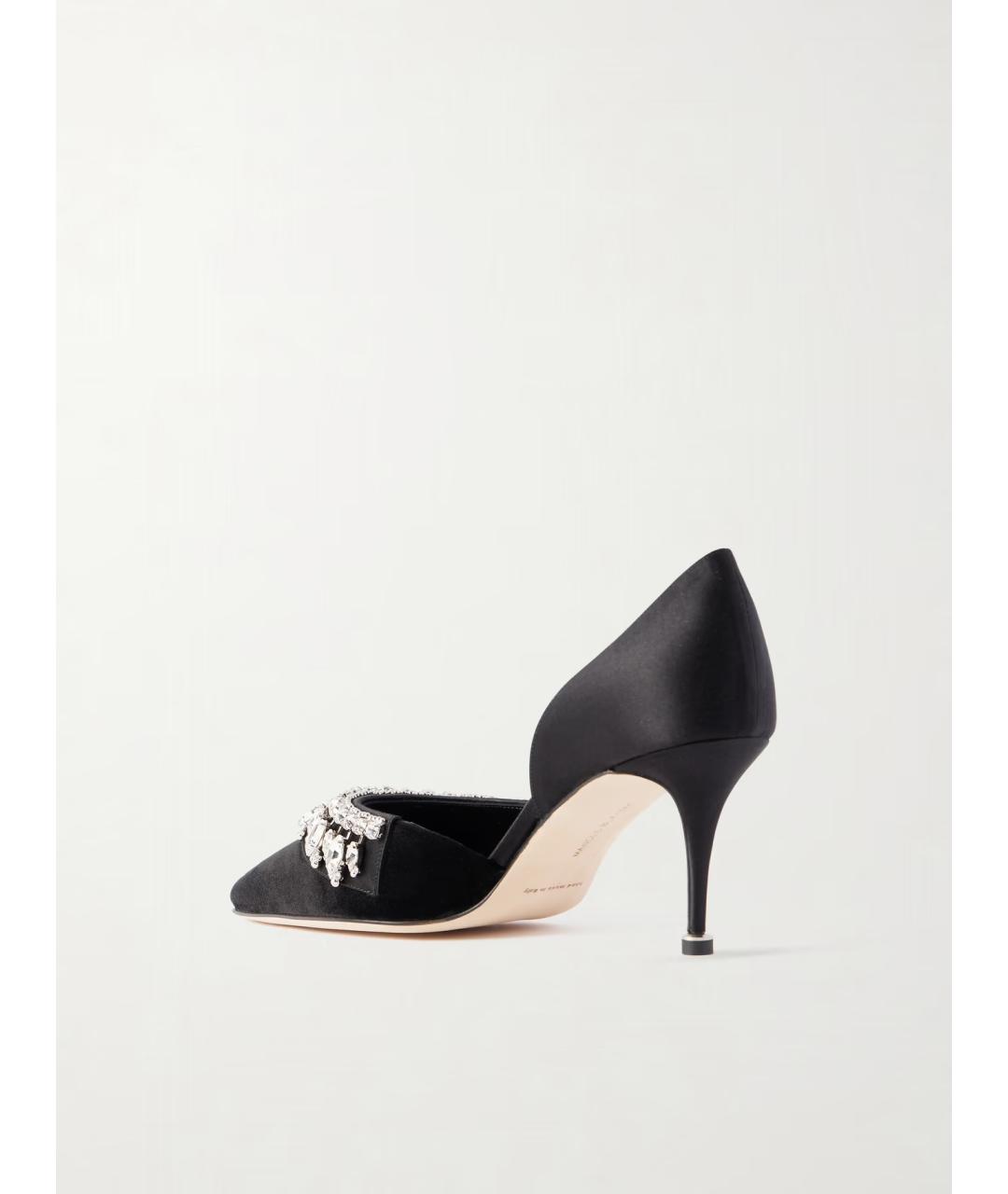 MANOLO BLAHNIK Черные текстильные туфли, фото 5