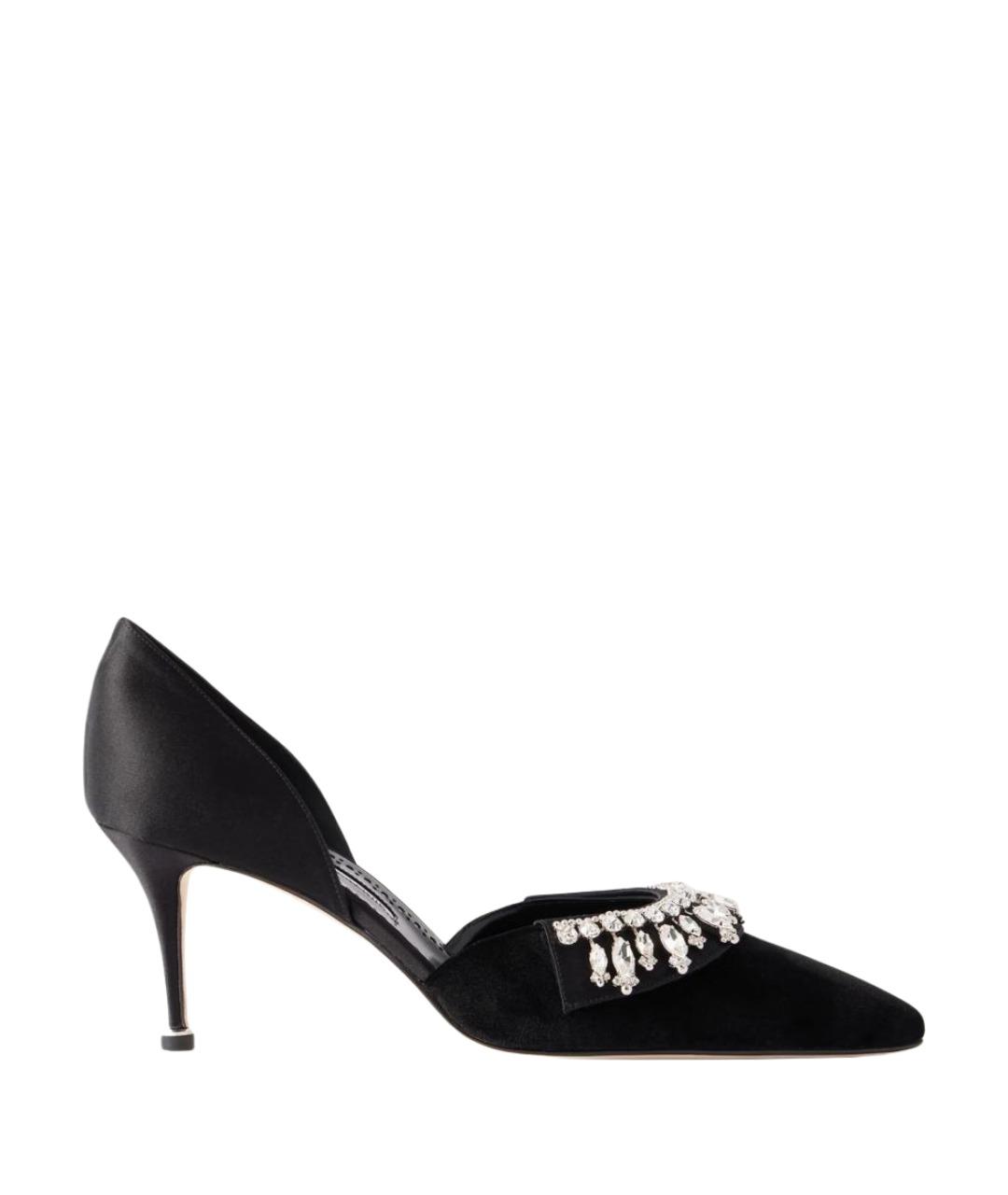 MANOLO BLAHNIK Черные текстильные туфли, фото 1