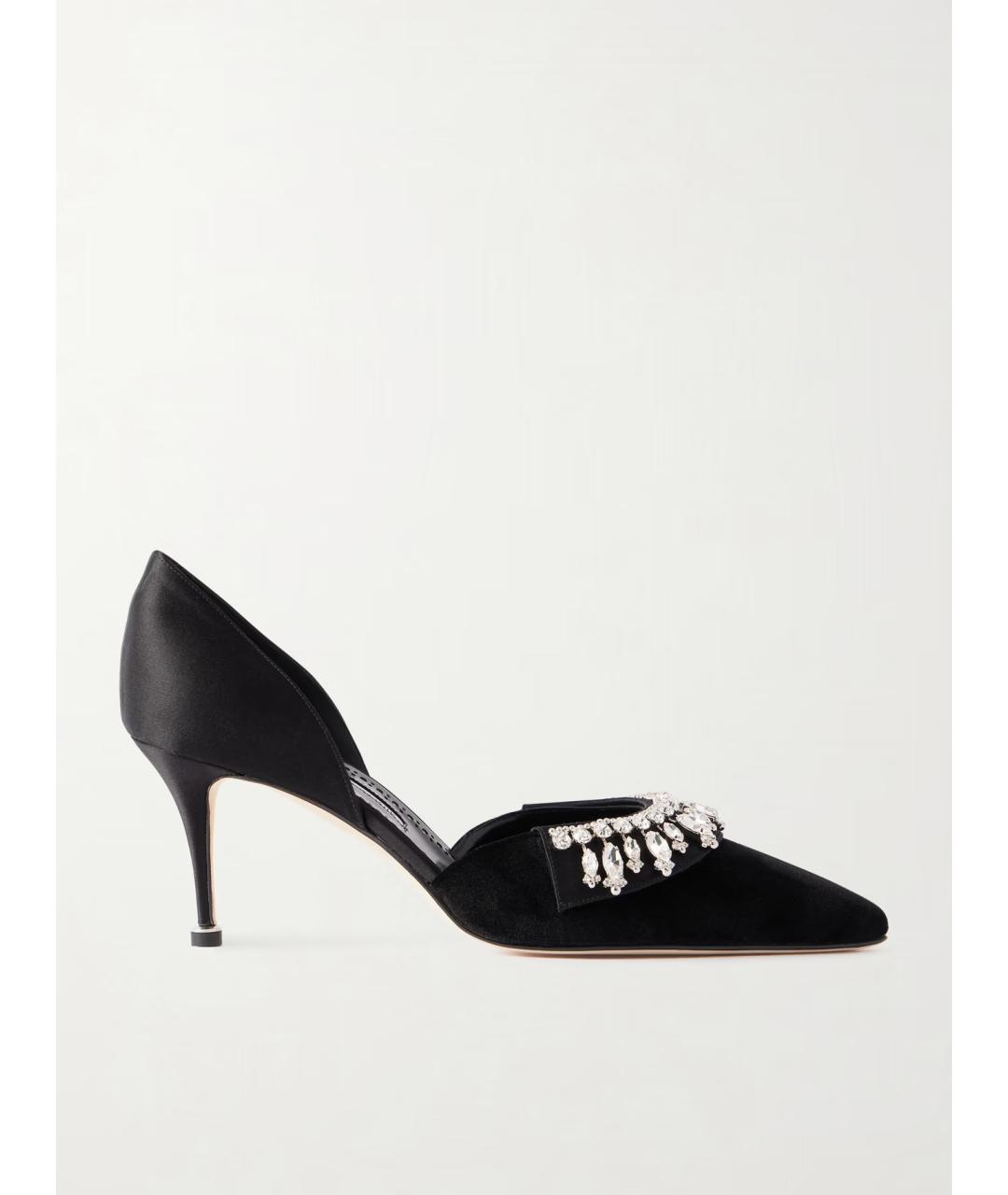 MANOLO BLAHNIK Черные текстильные туфли, фото 6