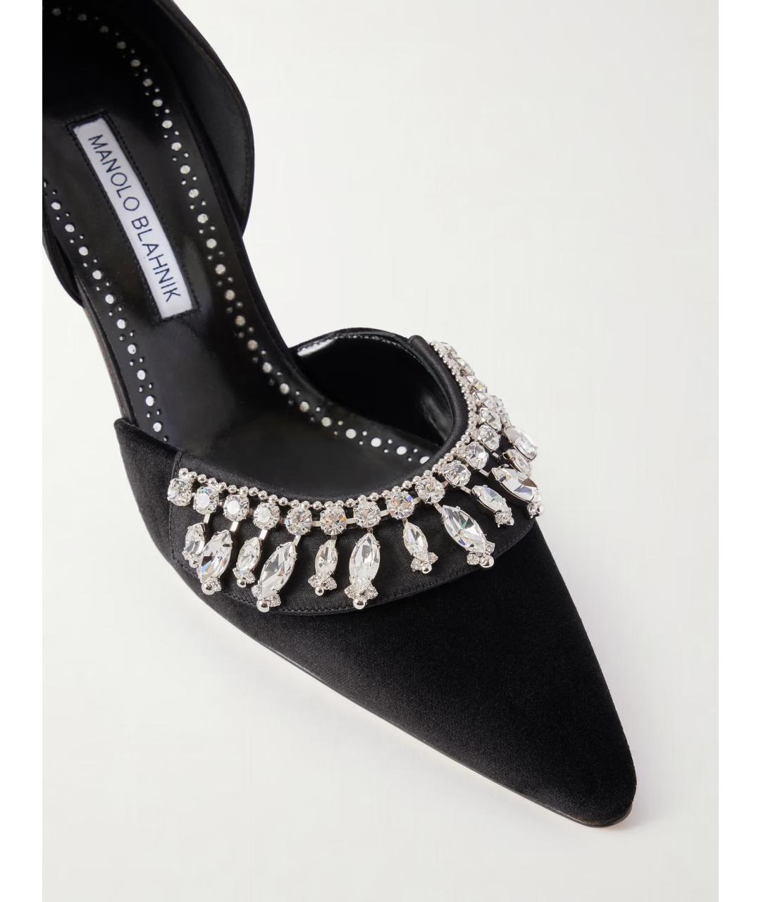 MANOLO BLAHNIK Черные текстильные туфли, фото 4