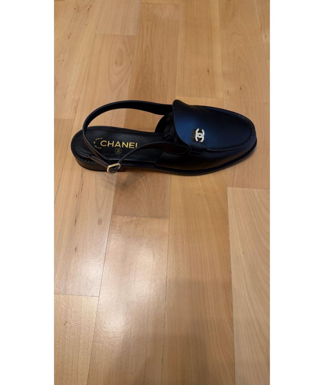 CHANEL Черные кожаные лоферы, фото 6