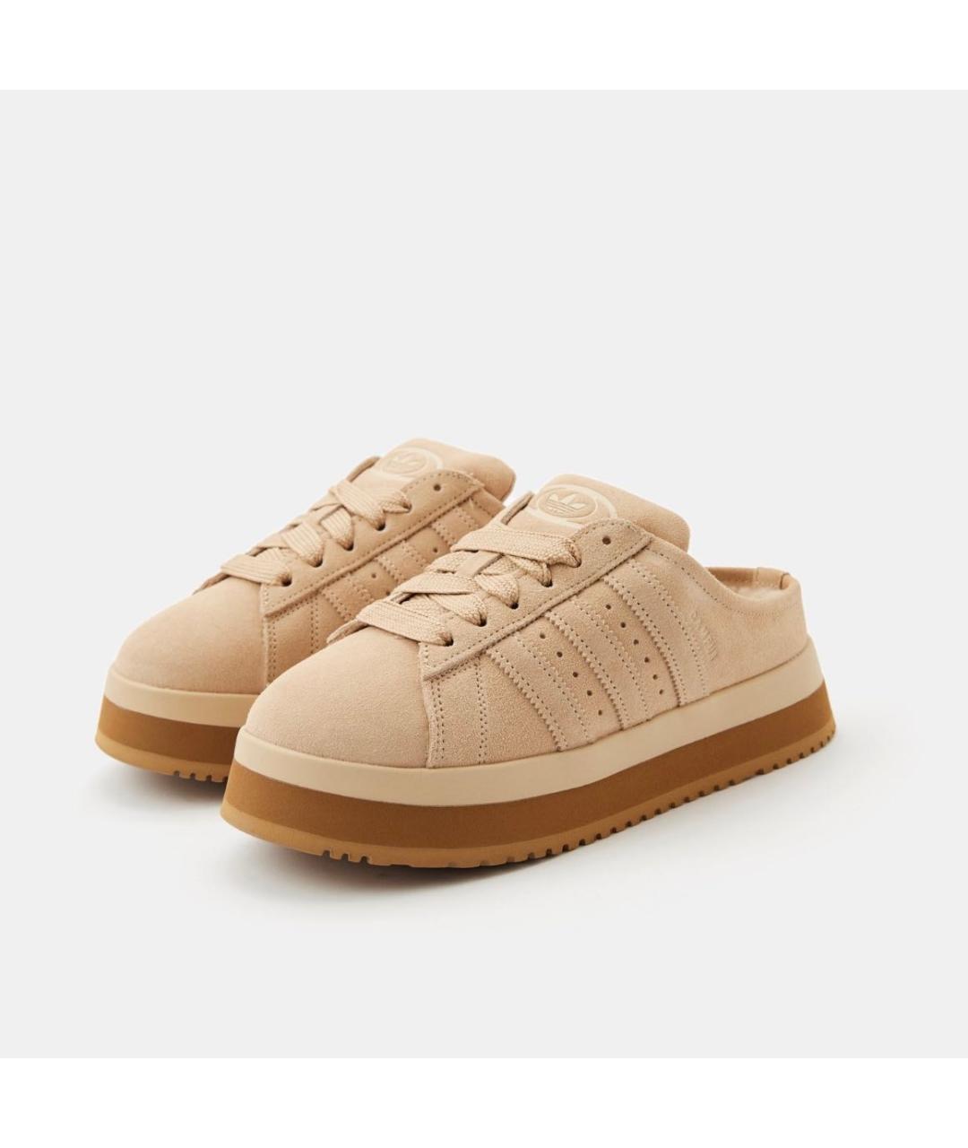 ADIDAS Бежевые замшевые сабо, фото 3