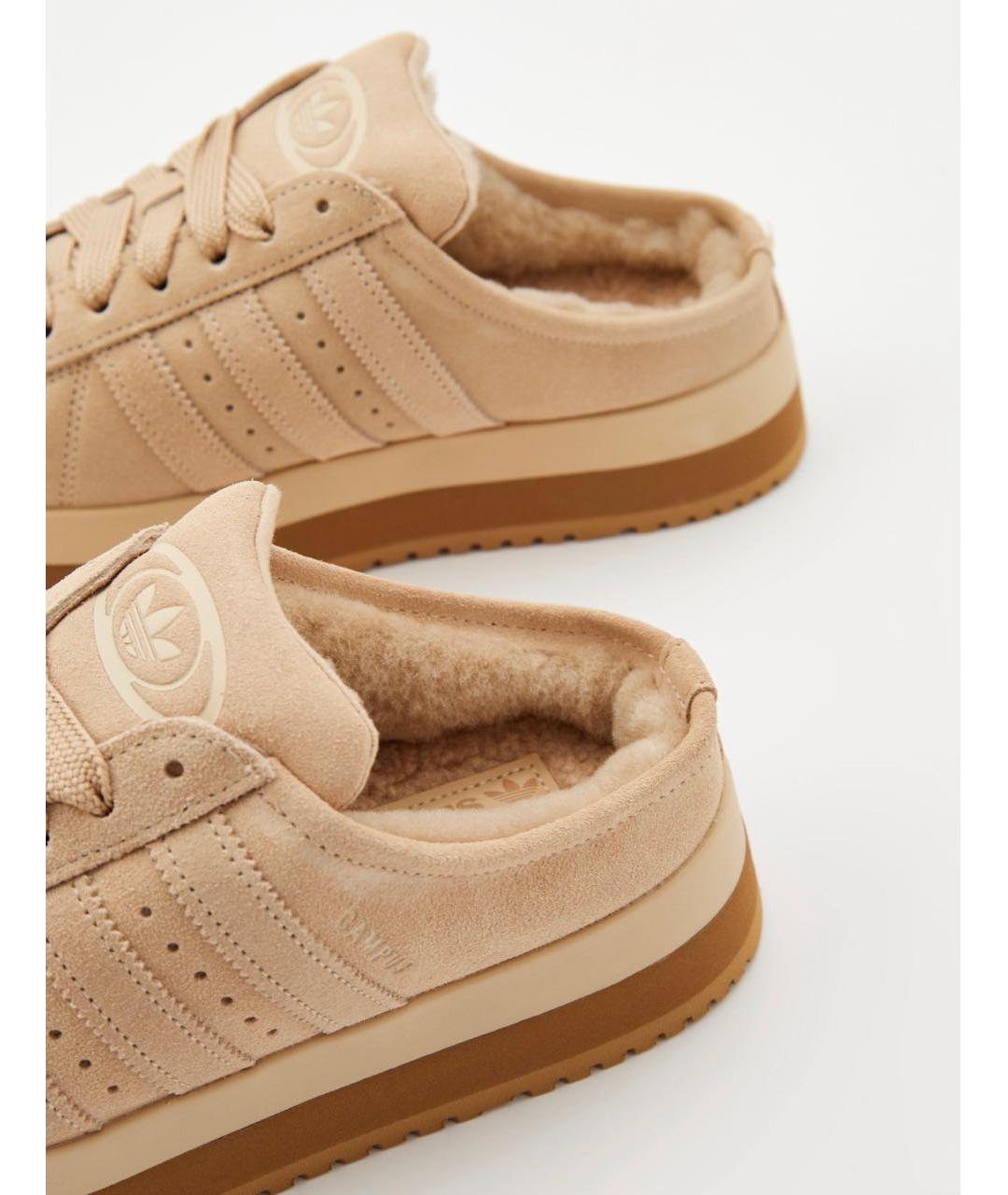 ADIDAS Бежевые замшевые сабо, фото 2