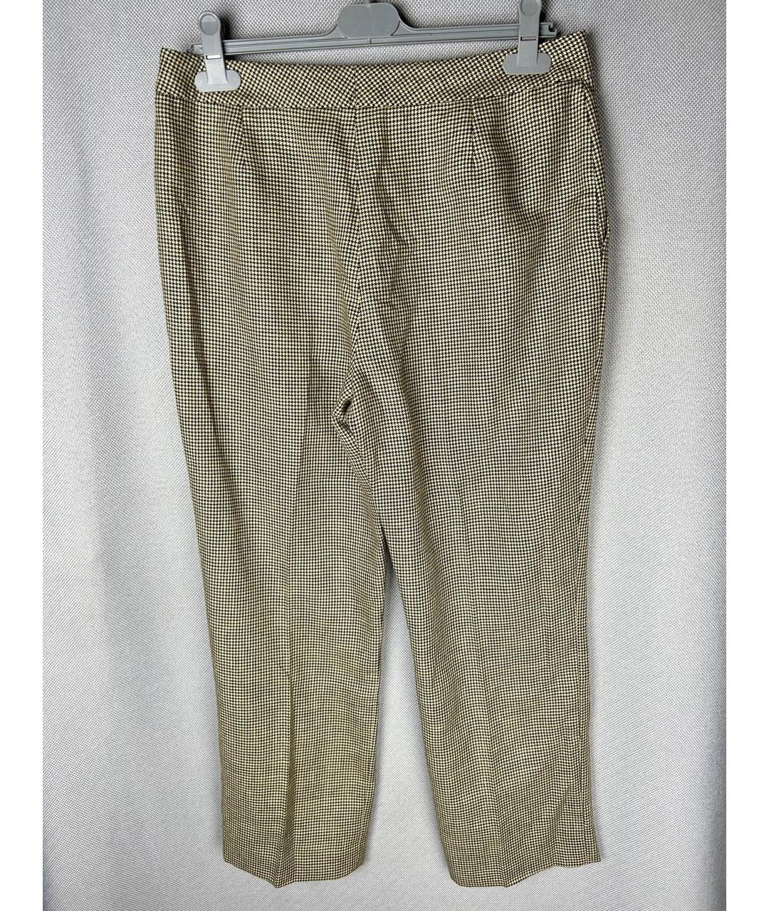 RALPH LAUREN Бежевые шерстяные повседневные брюки, фото 2