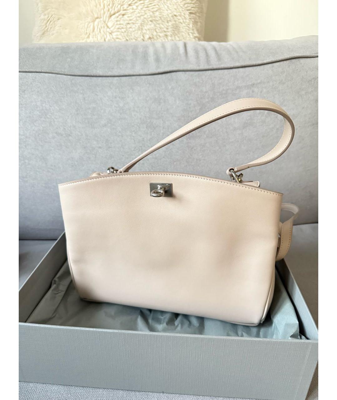 BALENCIAGA Бежевая кожаная сумка через плечо, фото 2