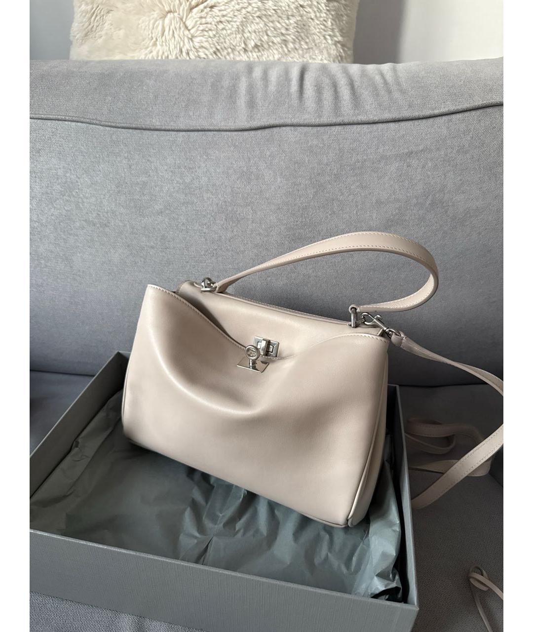 BALENCIAGA Бежевая кожаная сумка через плечо, фото 5
