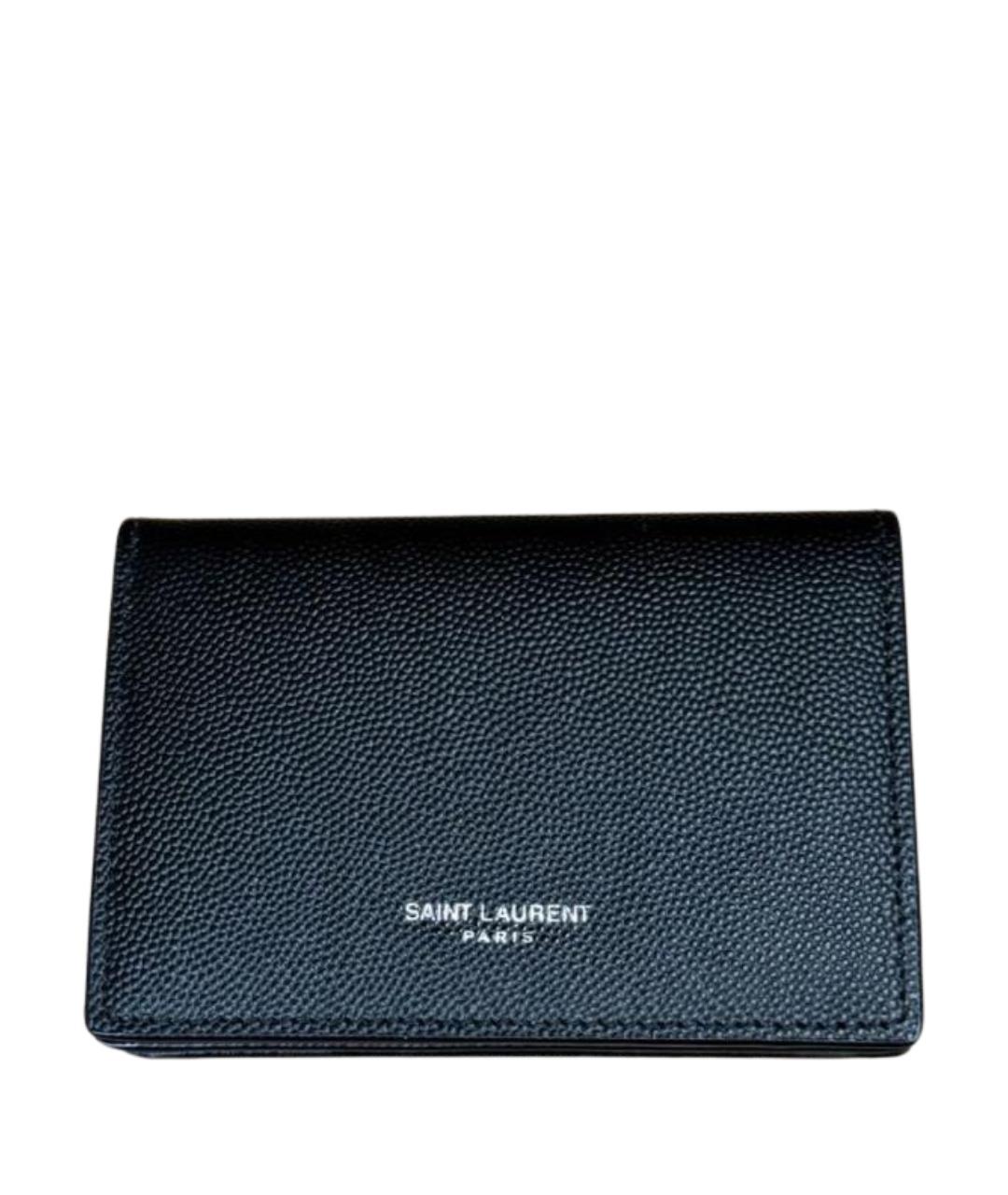 SAINT LAURENT Черный кожаный кошелек, фото 1