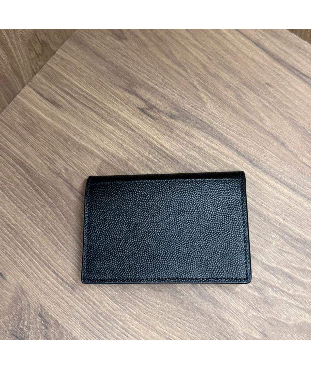 SAINT LAURENT Черный кожаный кошелек, фото 2