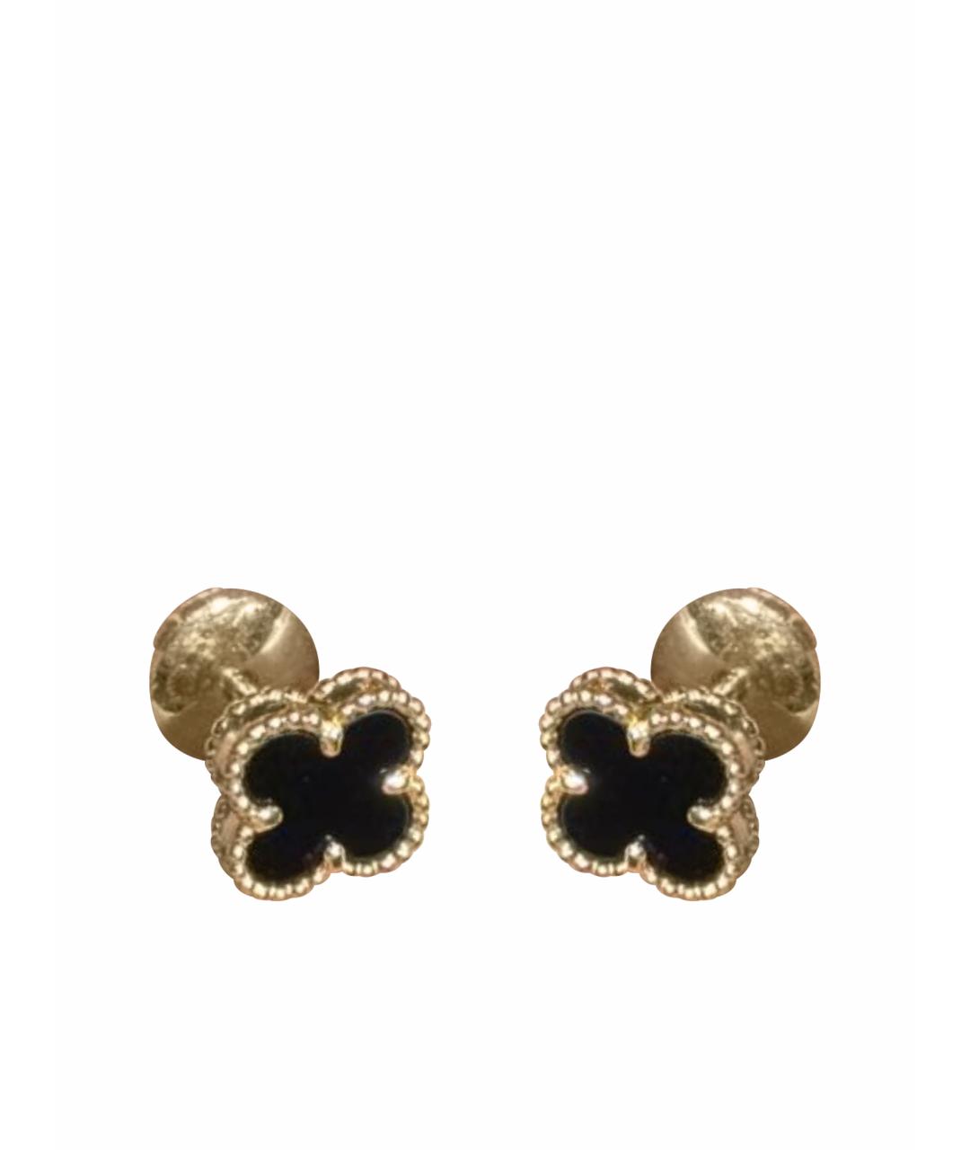 VAN CLEEF & ARPELS Черные серьги из желтого золота, фото 1