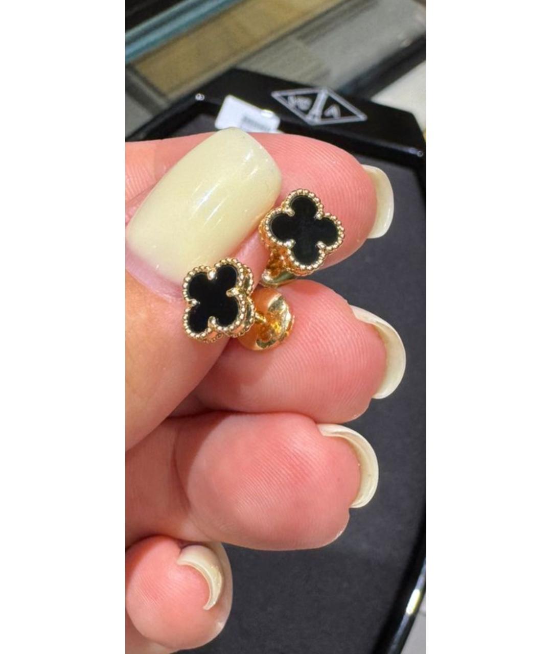 VAN CLEEF & ARPELS Черные серьги из желтого золота, фото 4