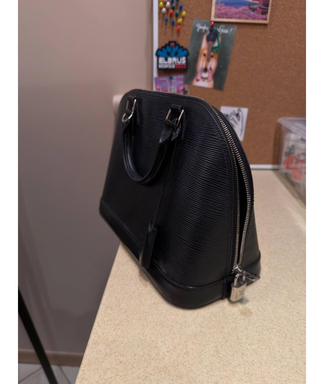 LOUIS VUITTON Черная сумка с короткими ручками из канвы, фото 3