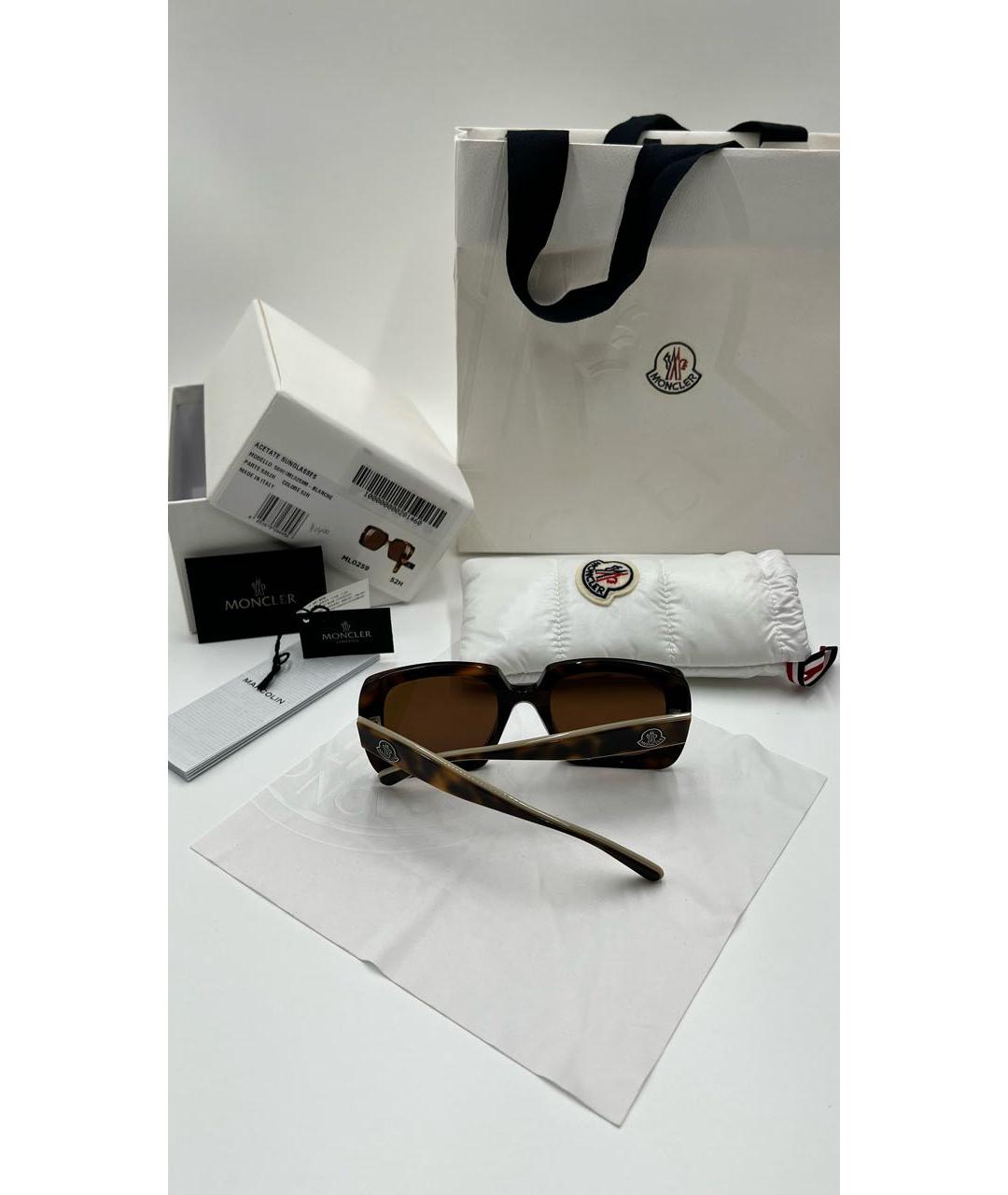 MONCLER Коричневые солнцезащитные очки, фото 4