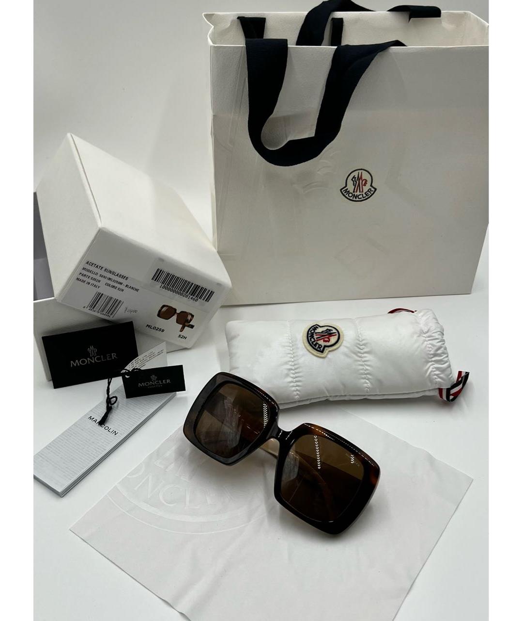MONCLER Коричневые солнцезащитные очки, фото 5