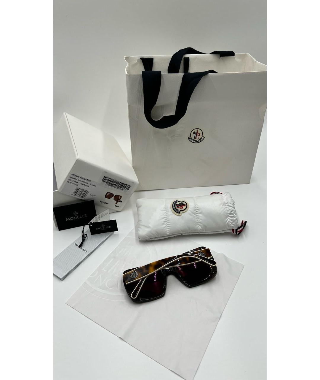 MONCLER Коричневые солнцезащитные очки, фото 2