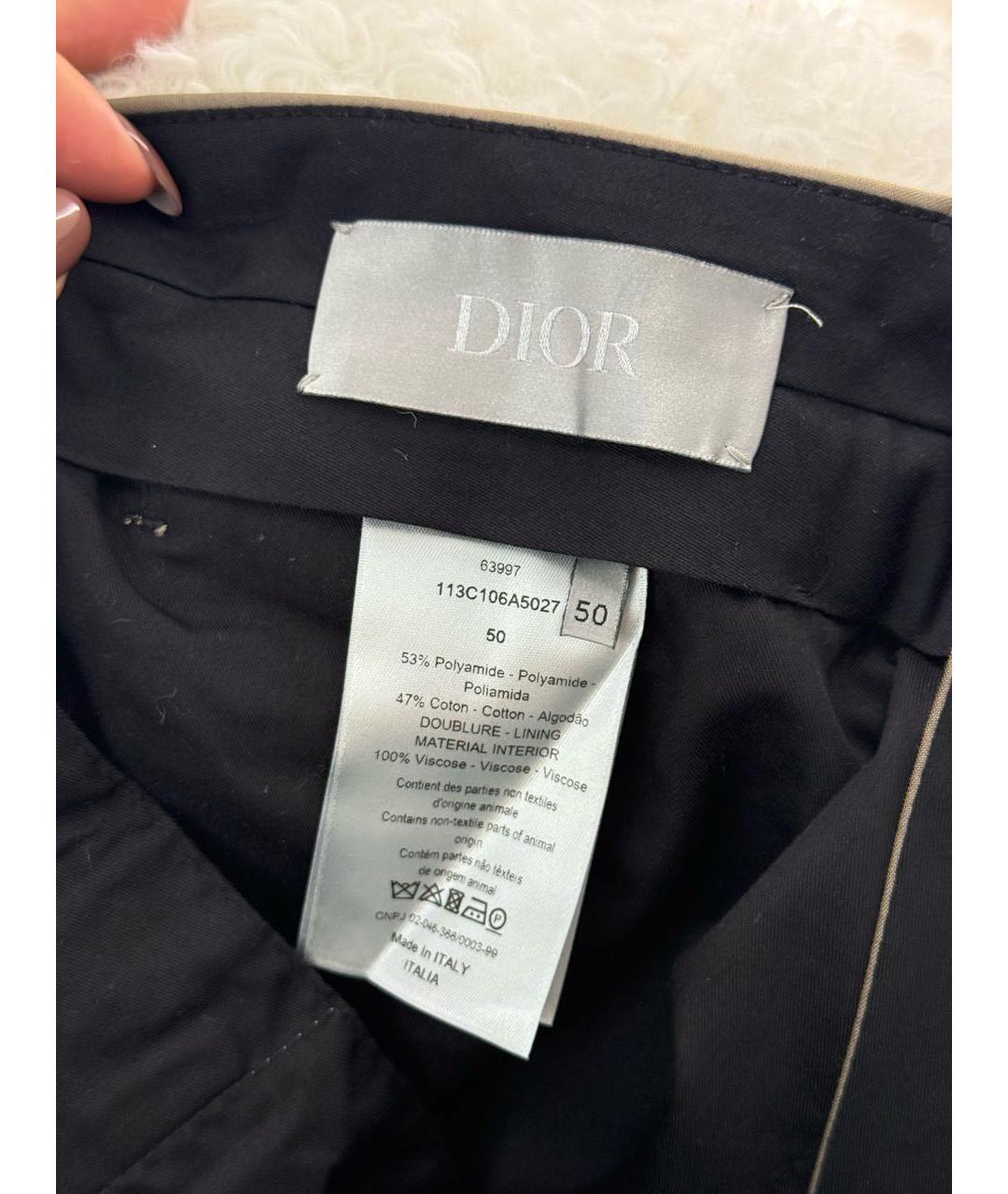 CHRISTIAN DIOR Бежевые полиамидовые классические брюки, фото 4