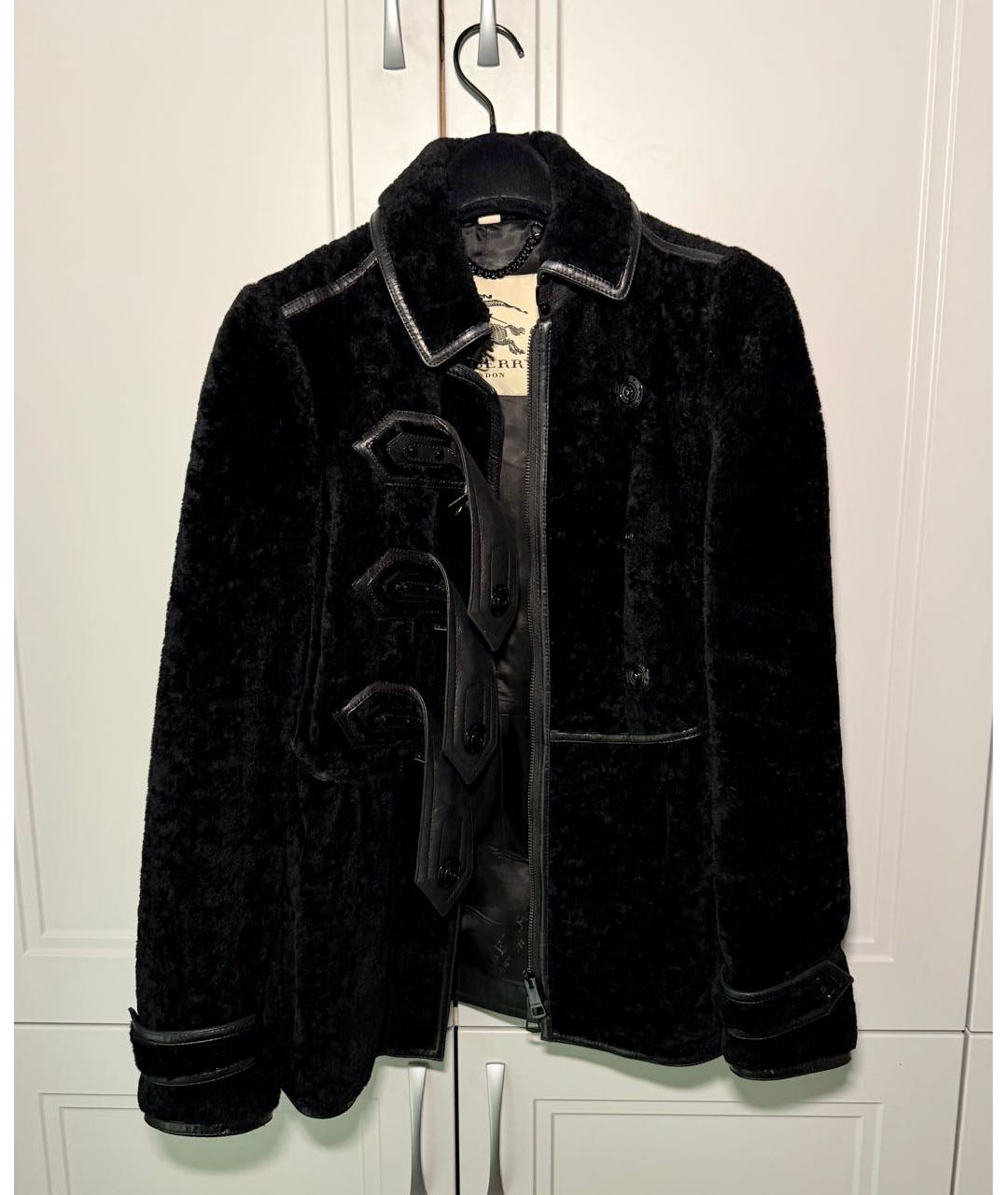 BURBERRY Черная шерстяная дубленка, фото 4