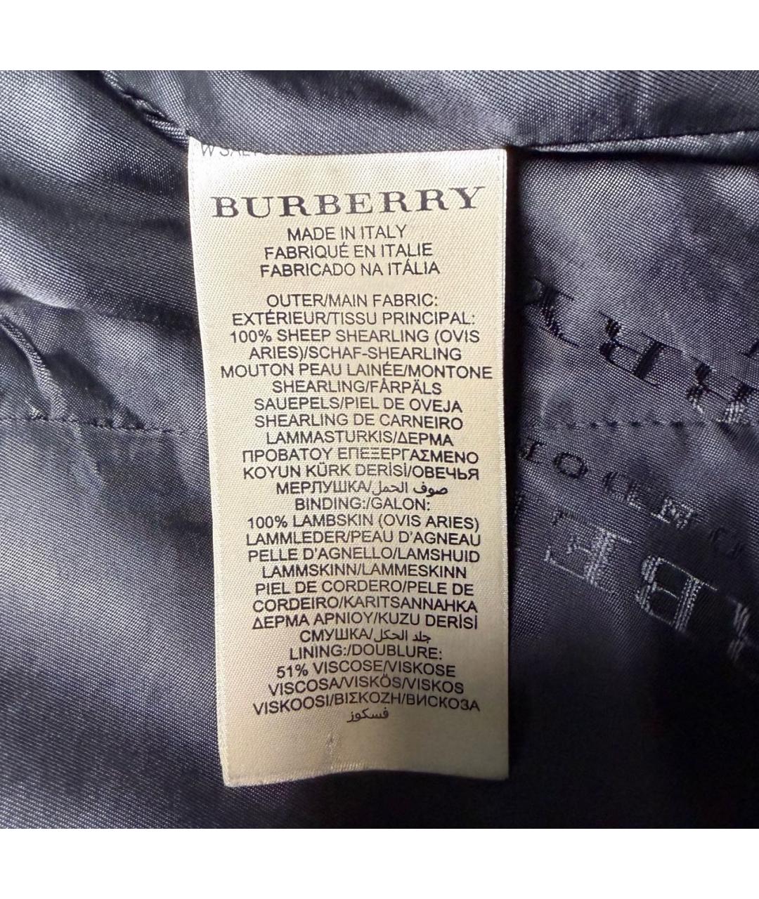 BURBERRY Черная шерстяная дубленка, фото 3