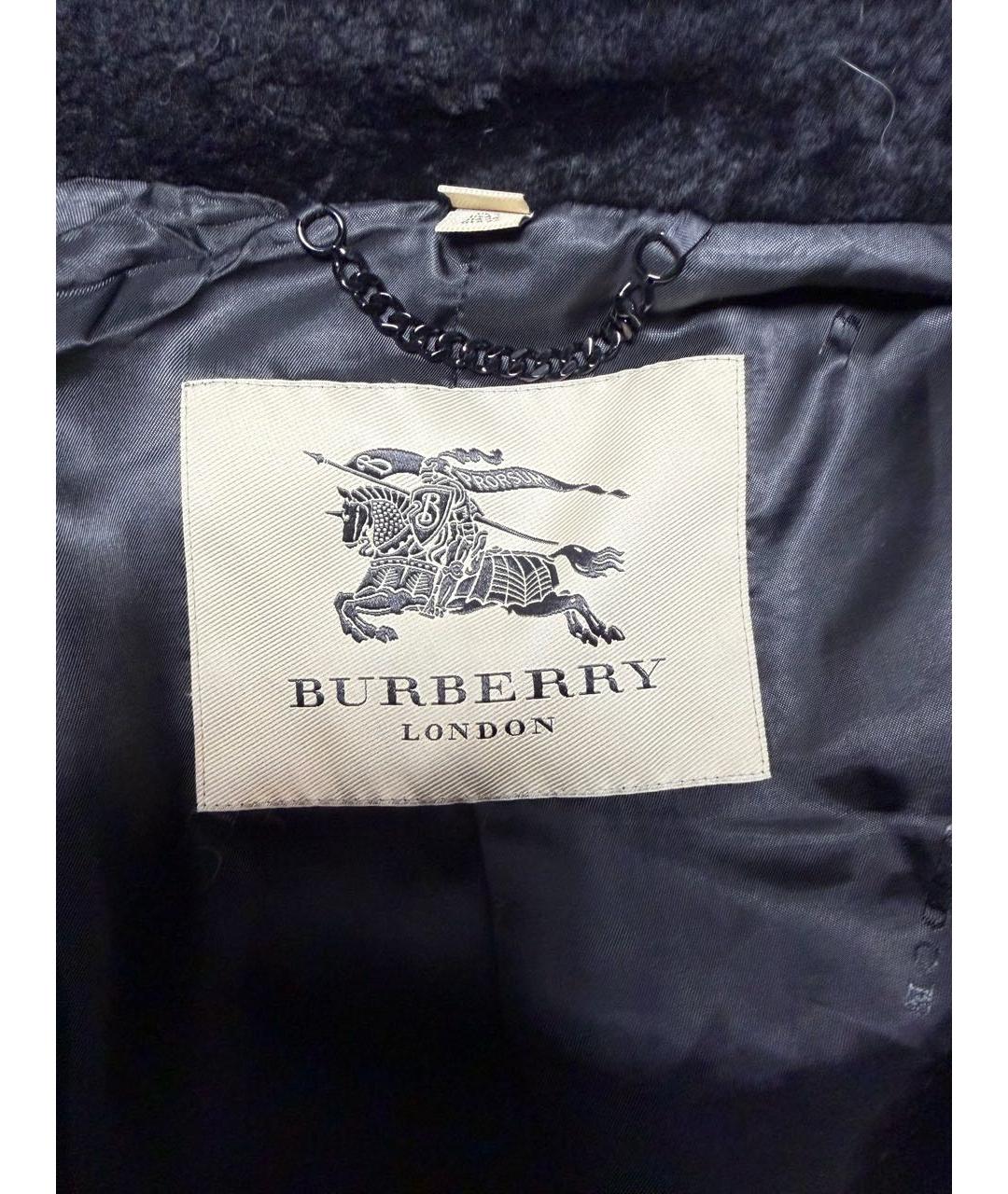 BURBERRY Черная шерстяная дубленка, фото 2