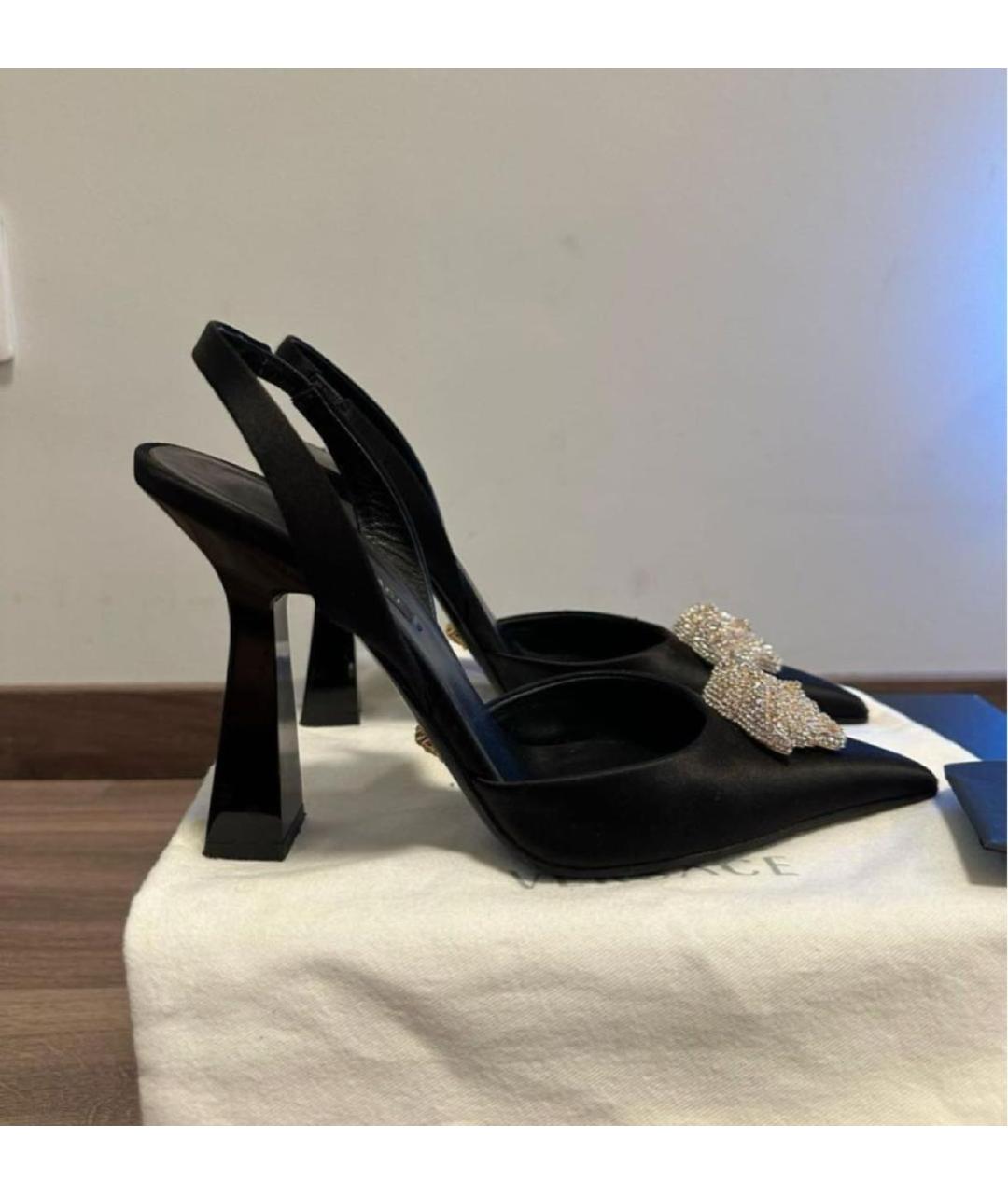 VERSACE COLLECTION Черные текстильные туфли, фото 5