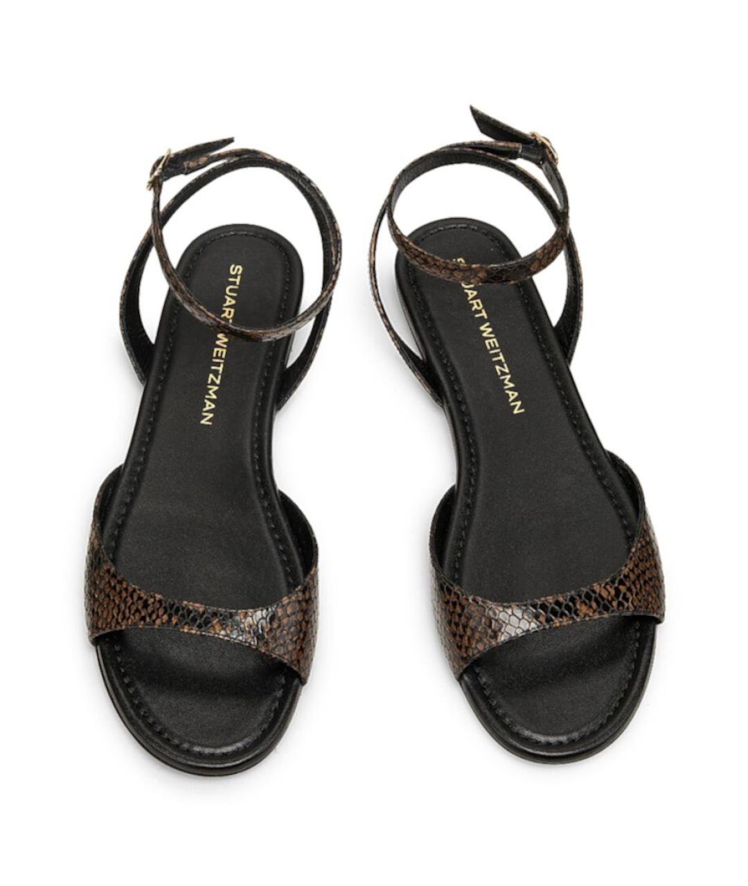 STUART WEITZMAN Коричневые кожаные сандалии, фото 3