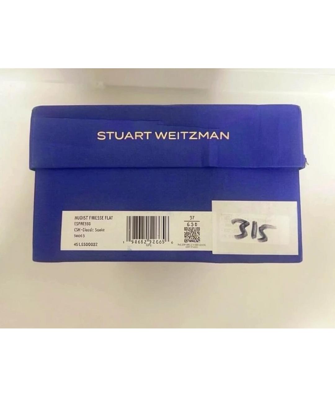STUART WEITZMAN Коричневые кожаные сандалии, фото 9