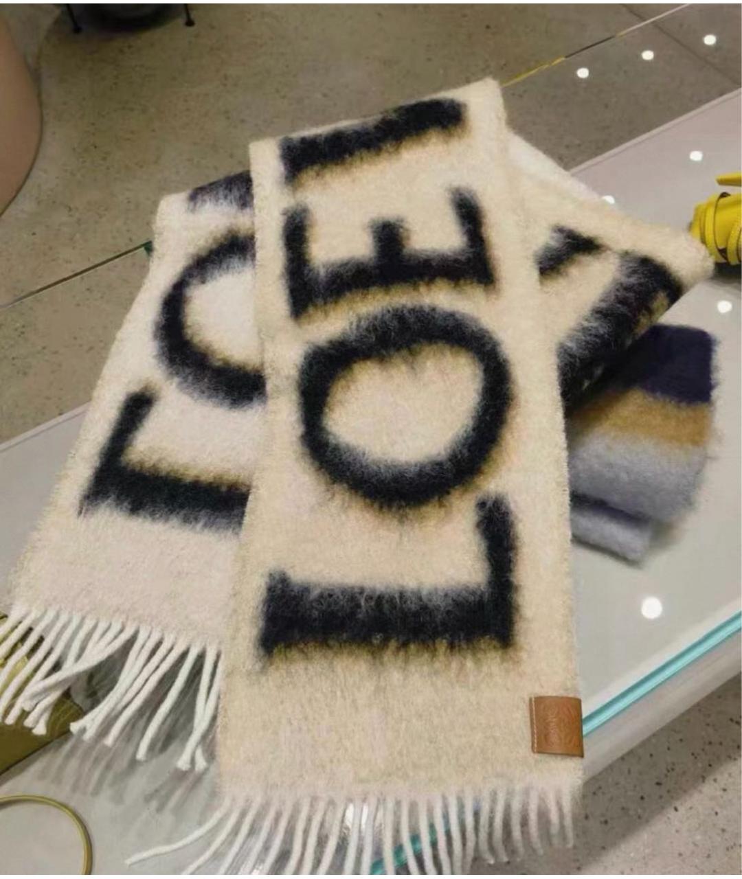 LOEWE Бежевый шарф, фото 2