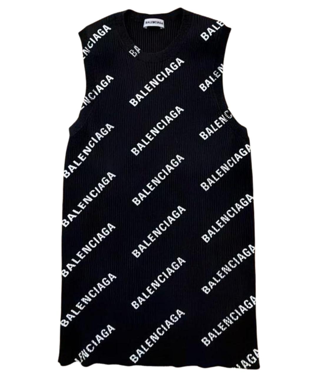 BALENCIAGA Черная полиамидовая майка, фото 1