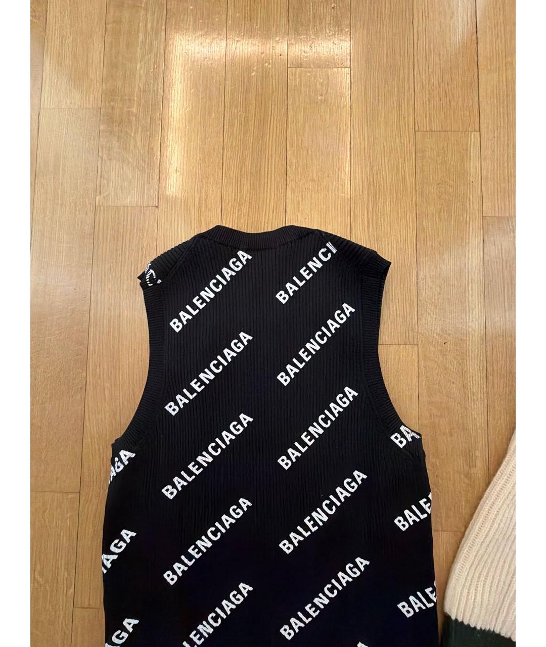 BALENCIAGA Черная полиамидовая майка, фото 3