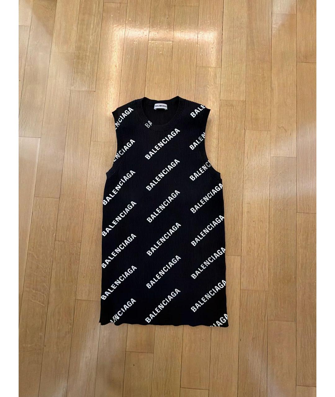BALENCIAGA Черная полиамидовая майка, фото 5