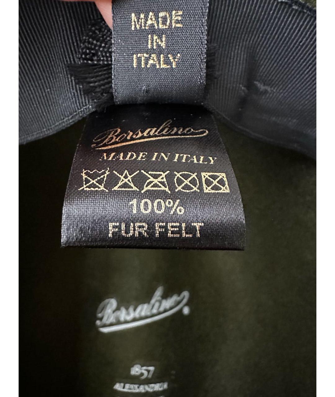 BORSALINO Хаки шерстяная шляпа, фото 5
