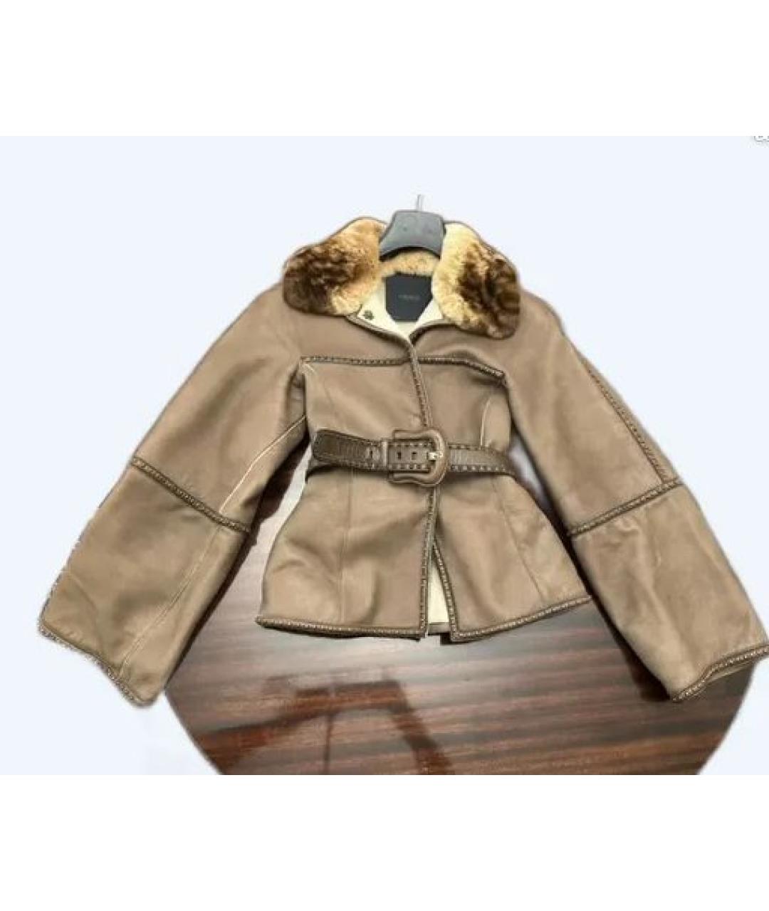 FENDI Коричневая замшевая дубленка, фото 2
