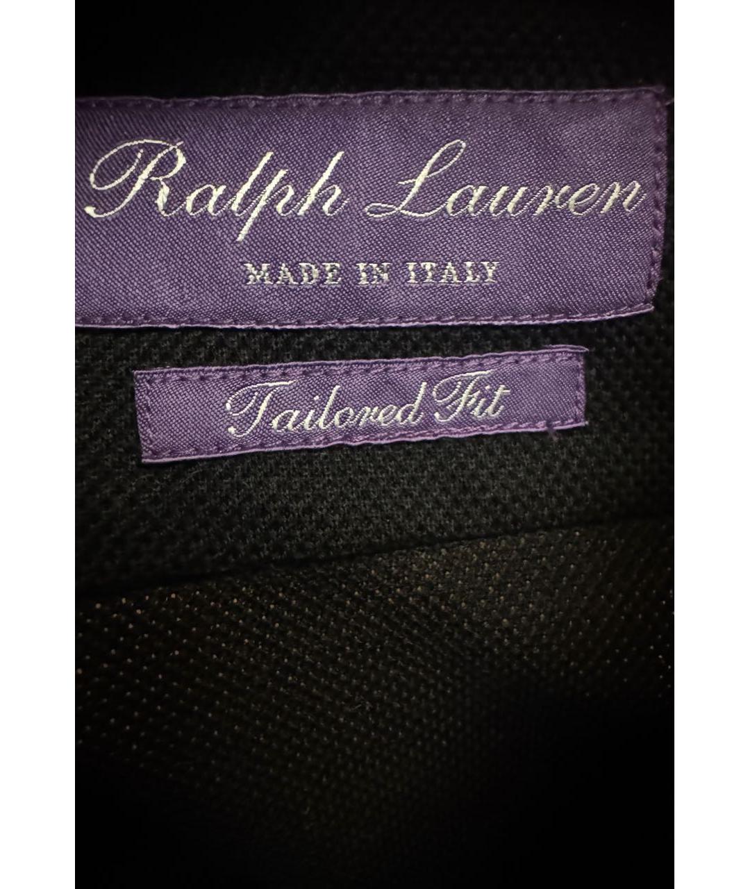RALPH LAUREN Черная хлопковая классическая рубашка, фото 3