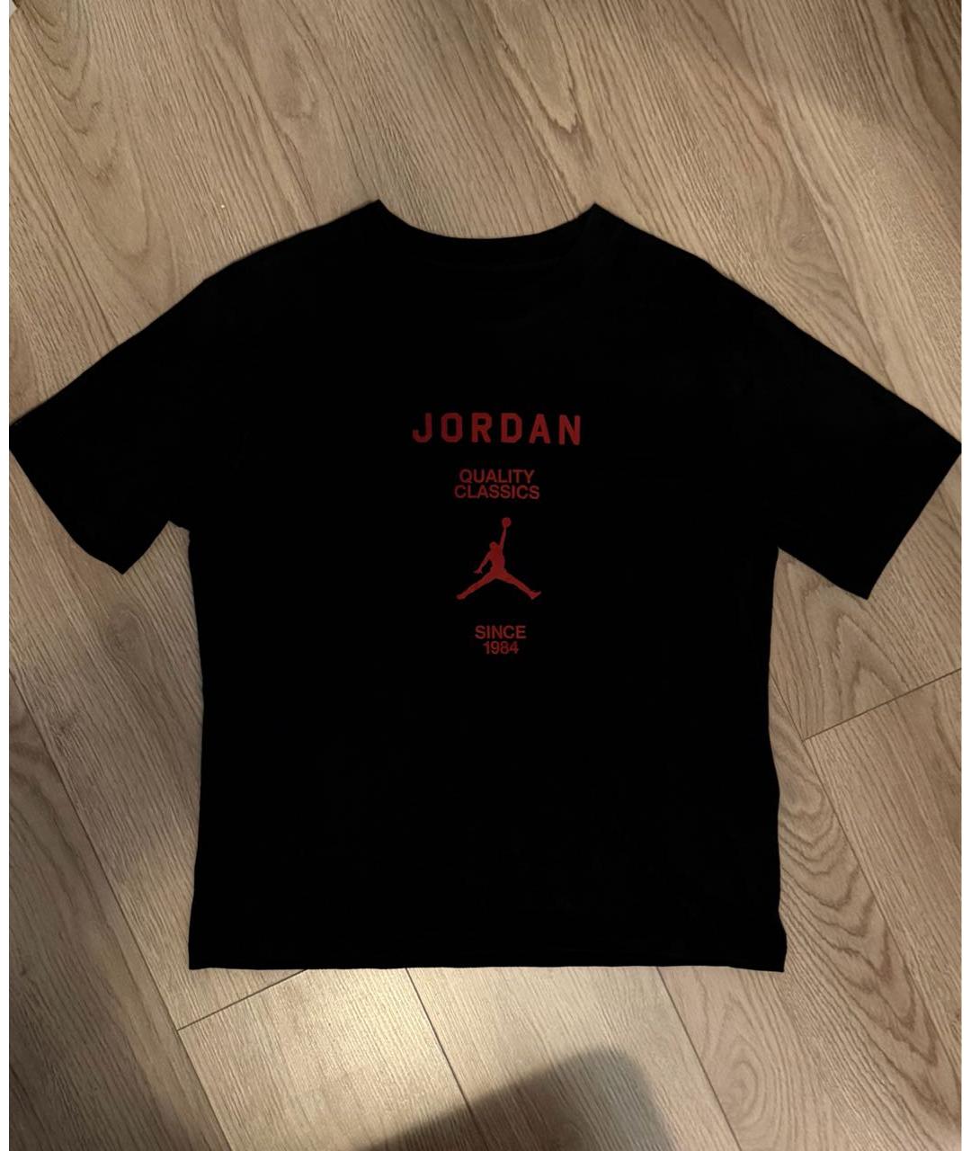 JORDAN Черная хлопковая футболка, фото 5