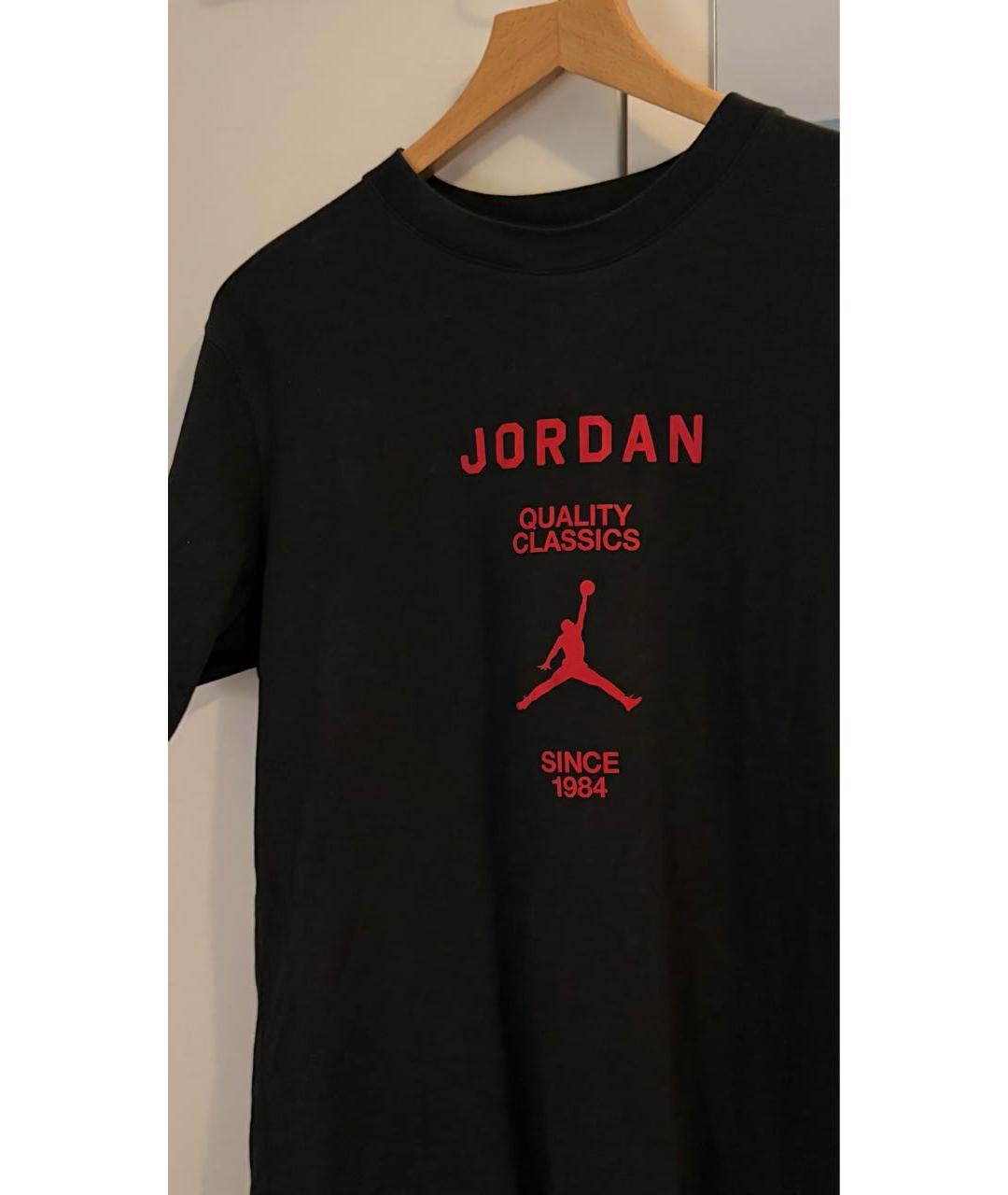 JORDAN Черная хлопковая футболка, фото 4