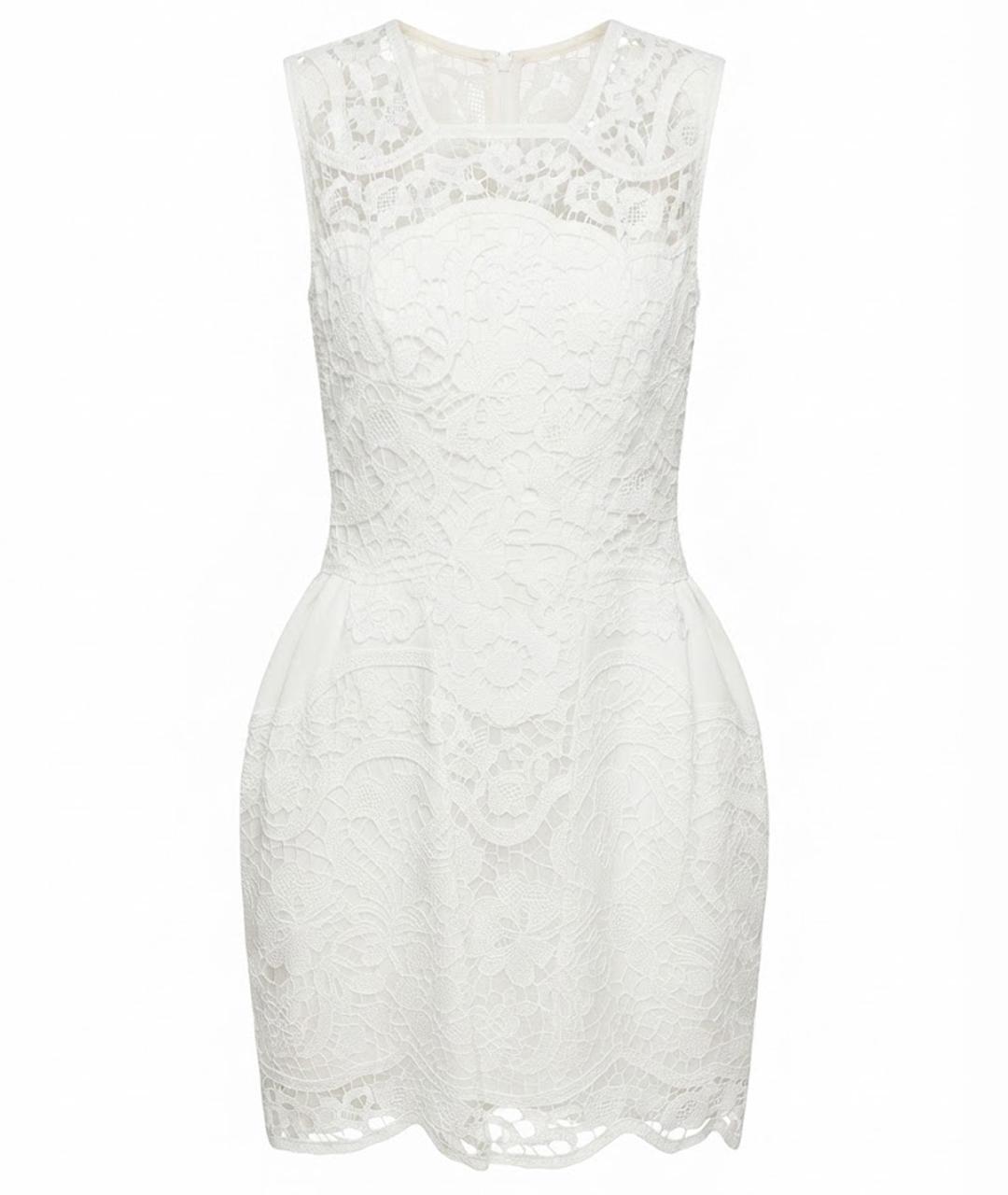 ERMANNO SCERVINO Белое хлопковое коктейльное платье, фото 1