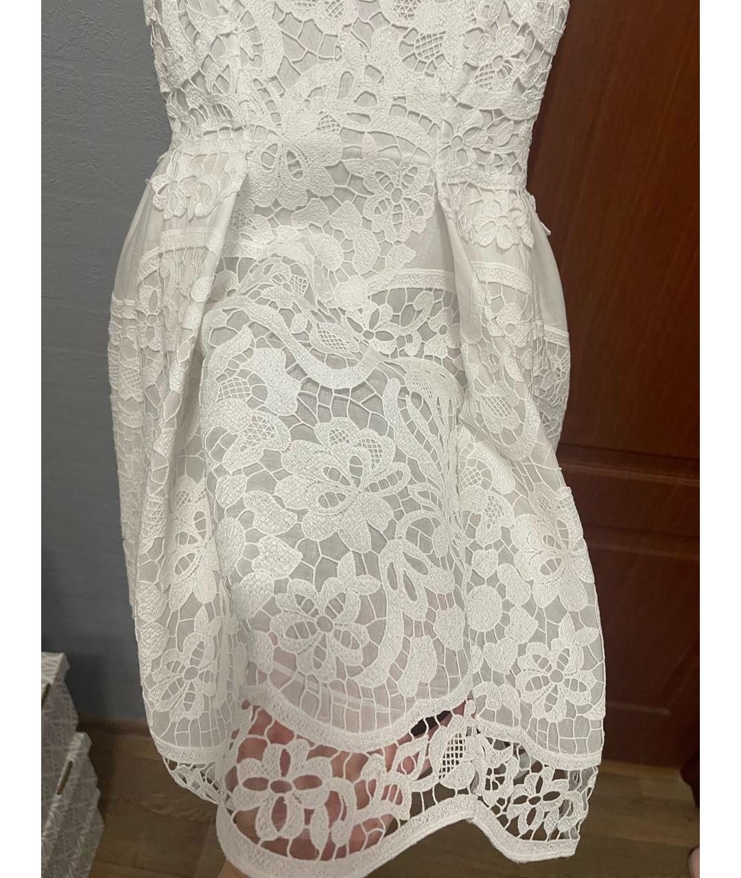 ERMANNO SCERVINO Белое хлопковое коктейльное платье, фото 4