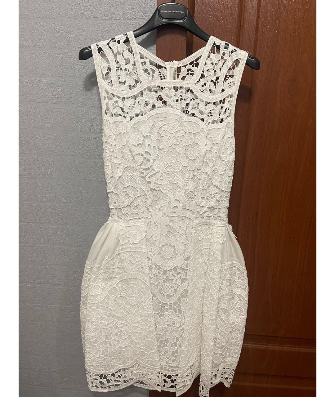 ERMANNO SCERVINO Белое хлопковое коктейльное платье, фото 6