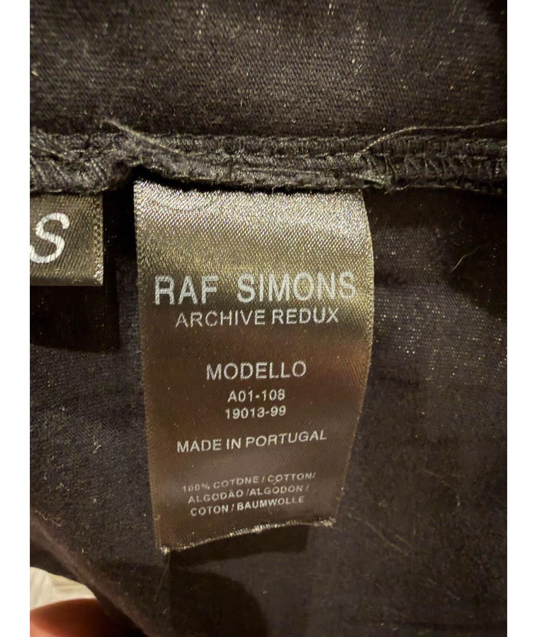 RAF SIMONS Черная хлопковая футболка, фото 3