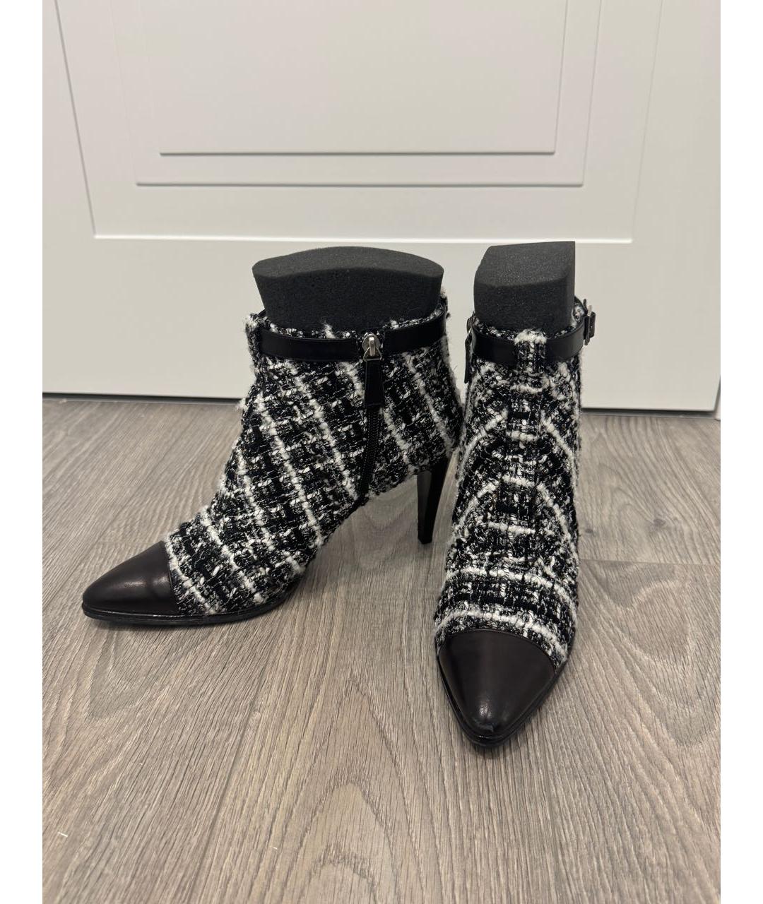 CHANEL Черные текстильные полусапоги, фото 6