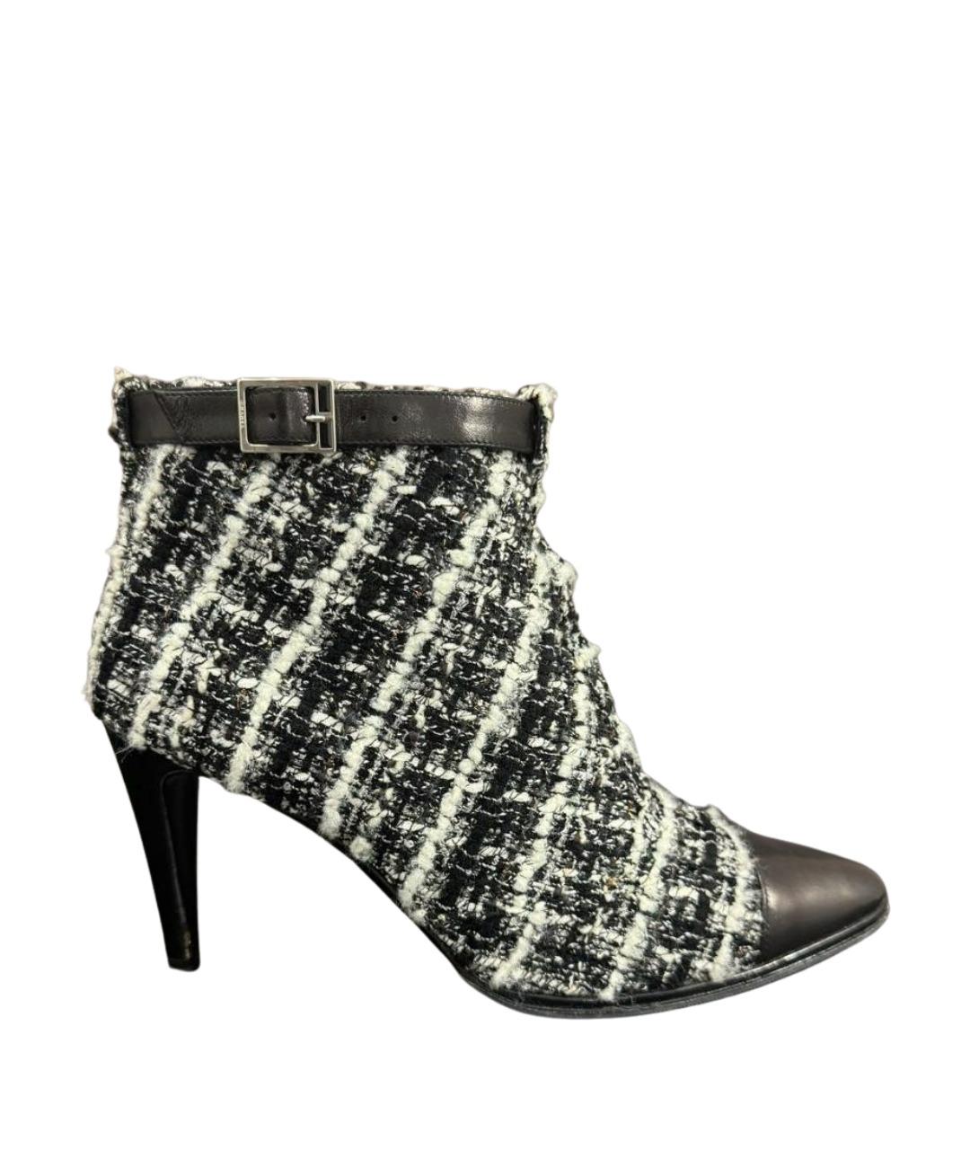 CHANEL Черные текстильные полусапоги, фото 10