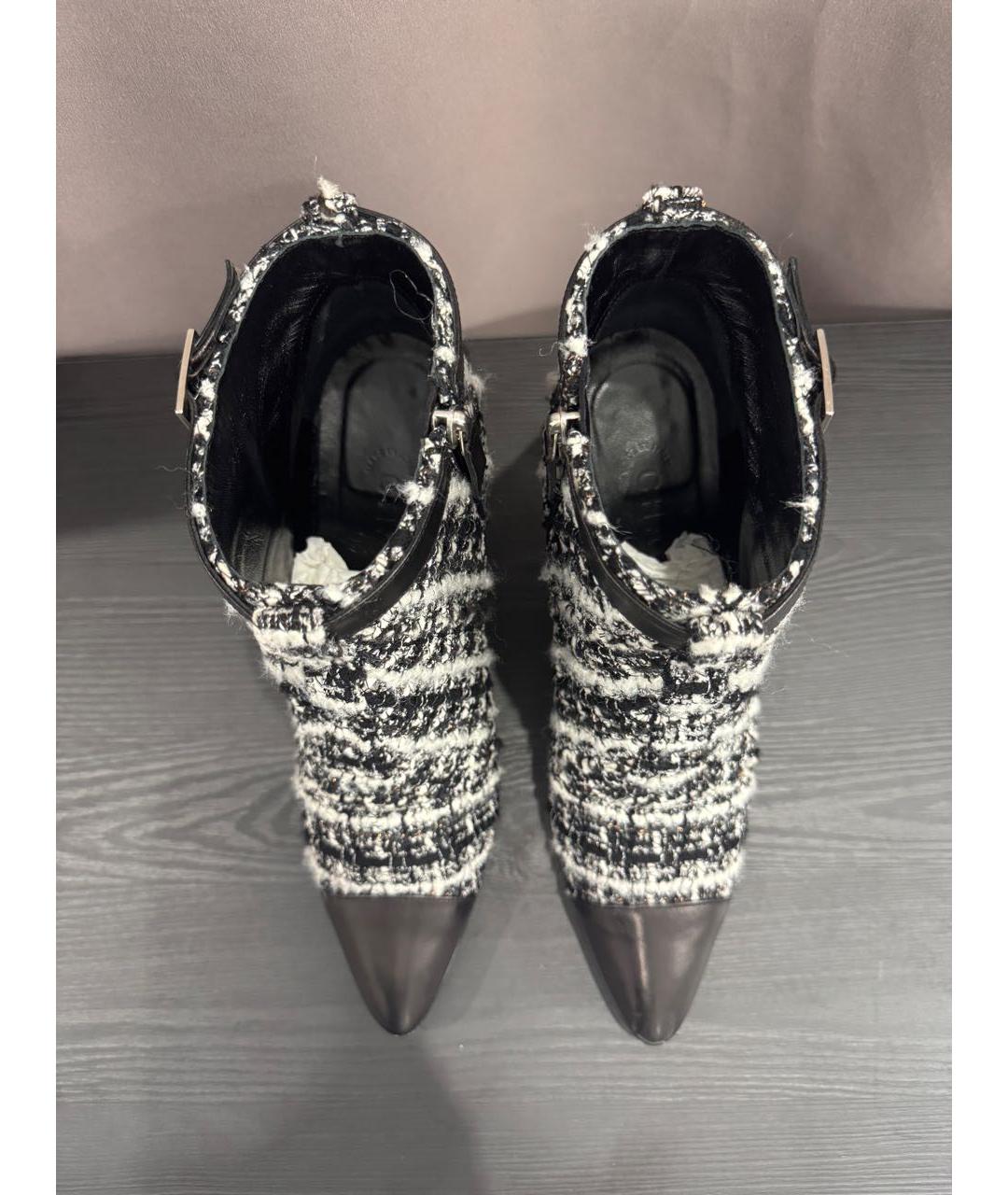 CHANEL Черные текстильные полусапоги, фото 3