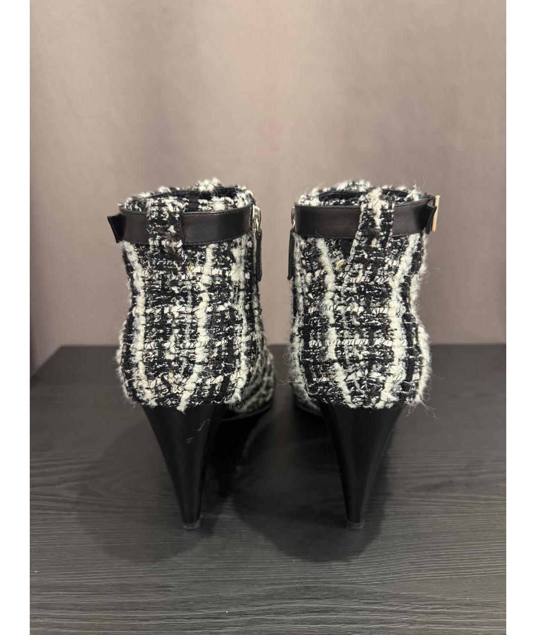 CHANEL Черные текстильные полусапоги, фото 4