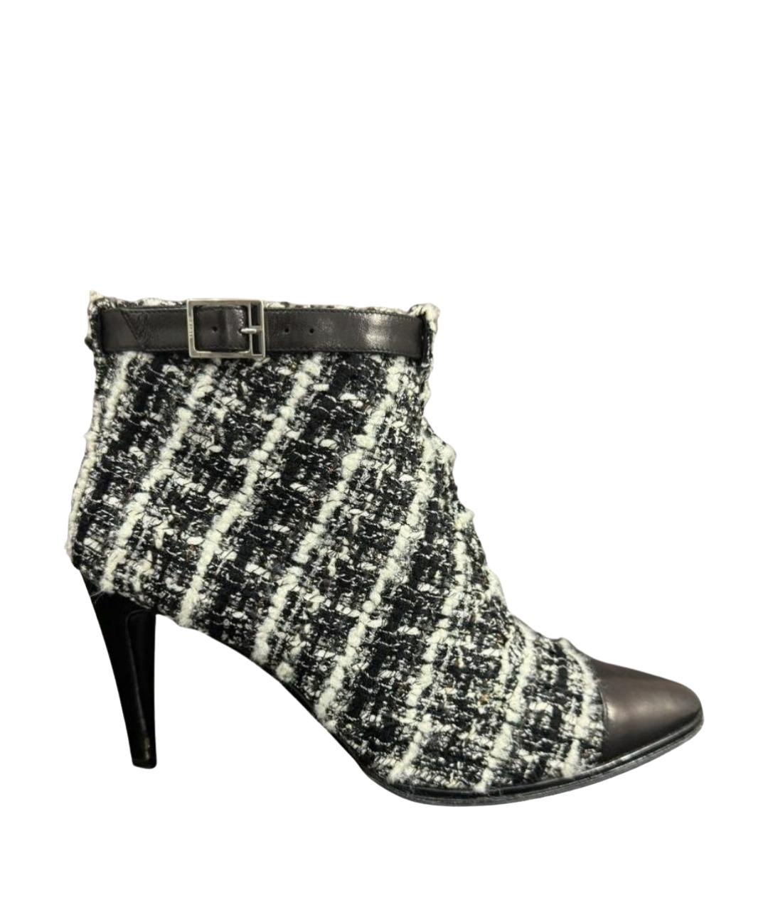 CHANEL Черные текстильные полусапоги, фото 1