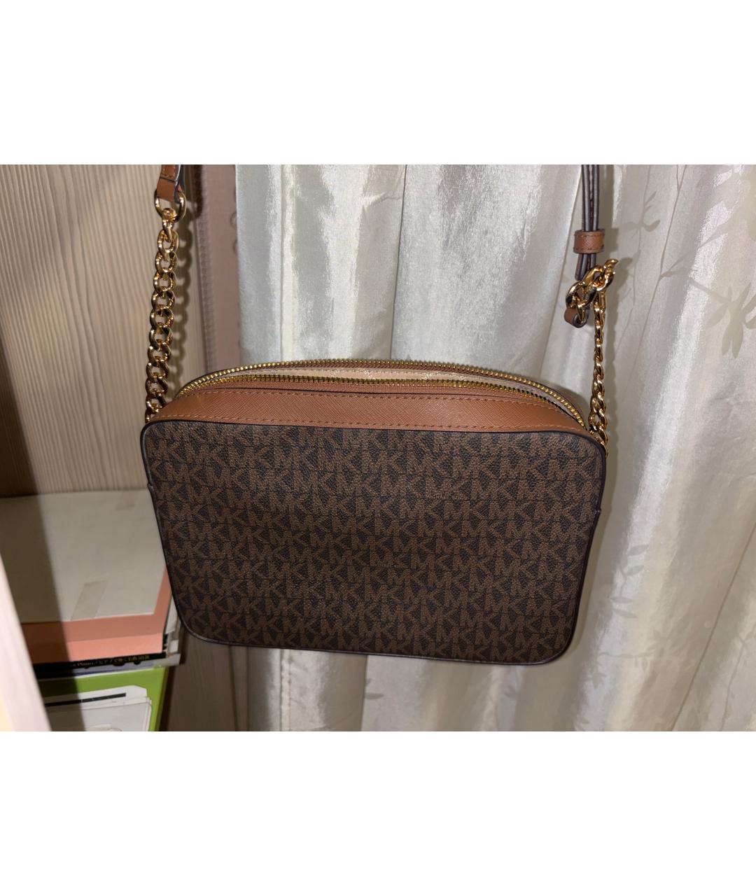 MICHAEL KORS Коричневая сумка через плечо из канвы, фото 3