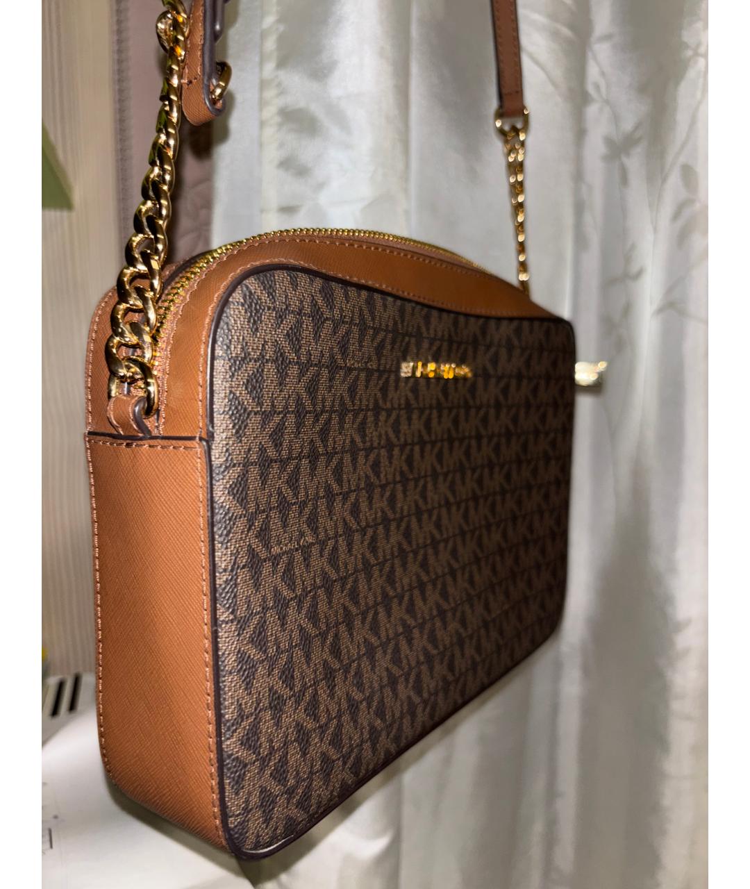 MICHAEL KORS Коричневая сумка через плечо из канвы, фото 2