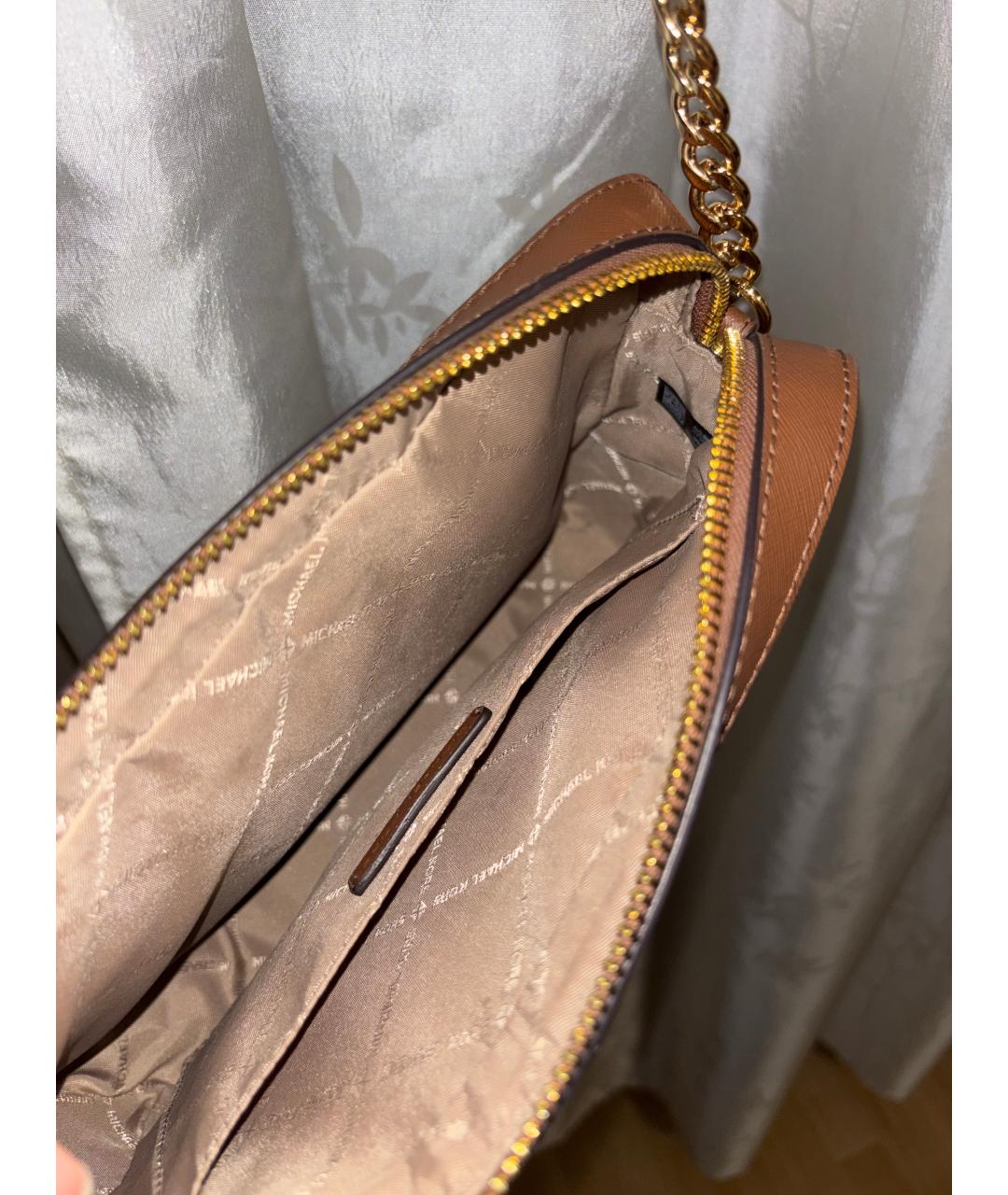 MICHAEL KORS Коричневая сумка через плечо из канвы, фото 4