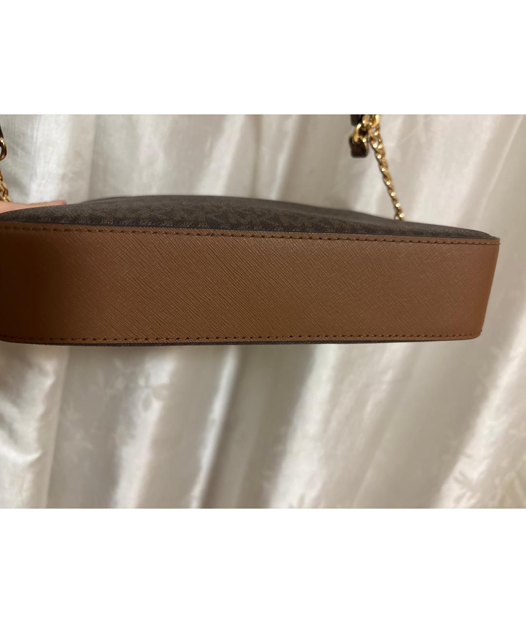 MICHAEL KORS Коричневая сумка через плечо из канвы, фото 6