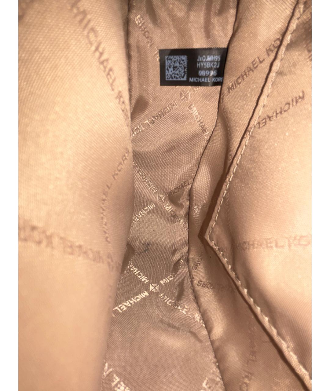 MICHAEL KORS Коричневая сумка через плечо из канвы, фото 5