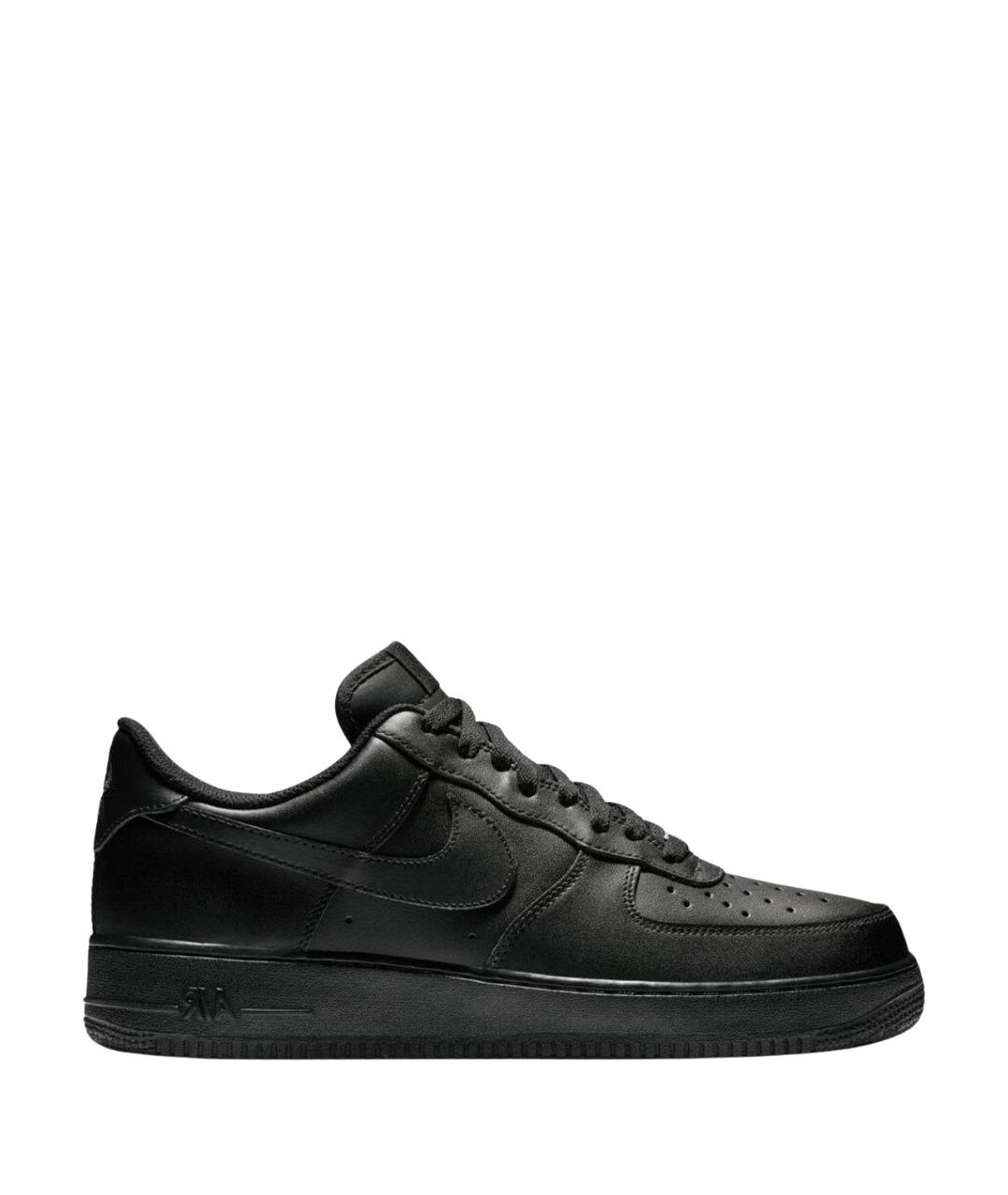 NIKE Черные кожаные низкие кроссовки / кеды, фото 1