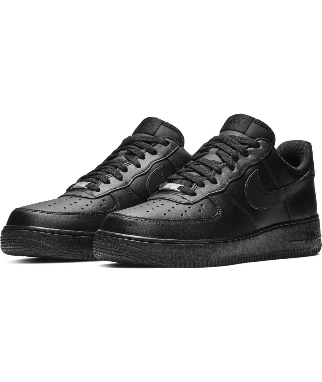 NIKE Черные кожаные низкие кроссовки / кеды, фото 3